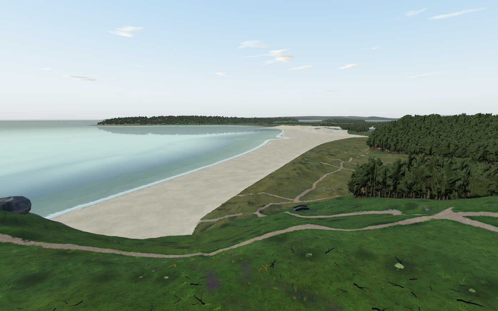 3D view of Nicholaston Beach