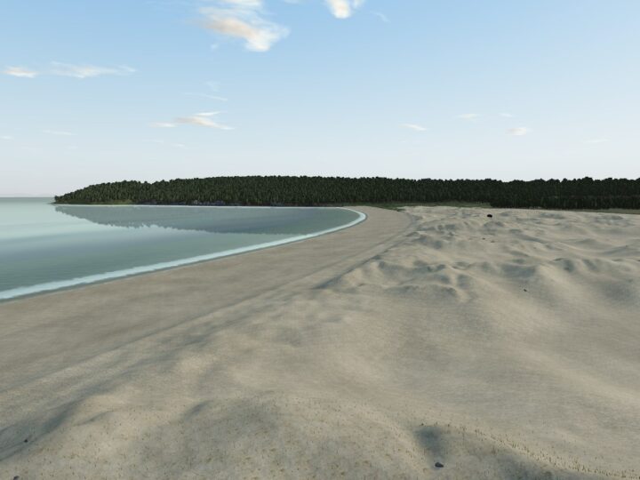 3D view of Oxwich Beach