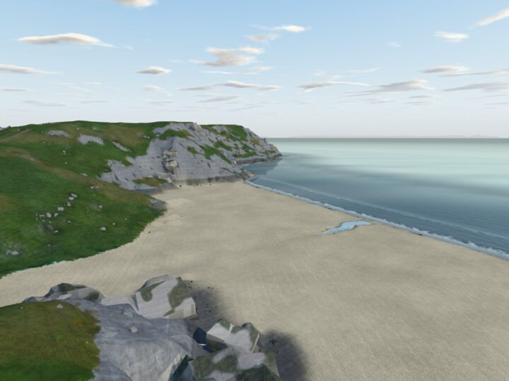3D view of Pobbles Beach