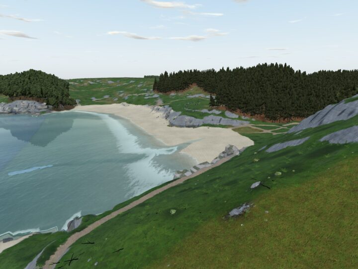 3D view of Caswell Bay