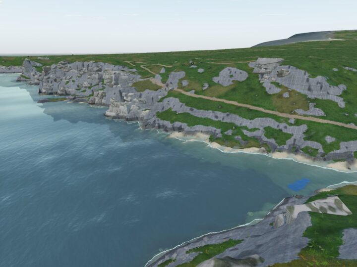 3D view of Mewslade Bay