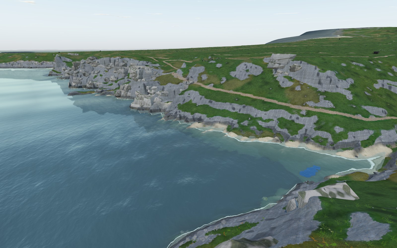 3D view of Mewslade Bay