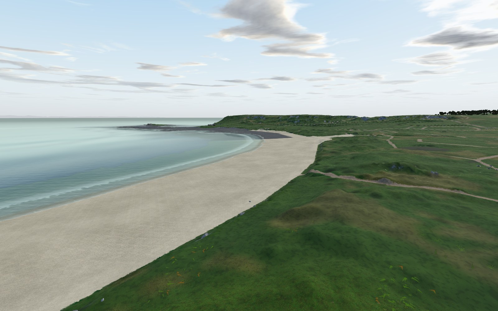3D view of Port Eynon Bay